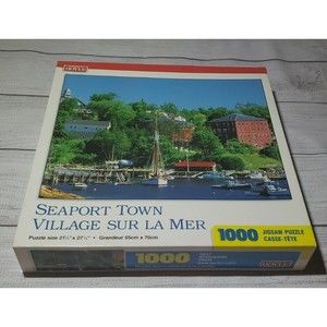 Vintage Hoyle Seaport Town 1000pc Interlocking Pieces Puzzle New Old Stock